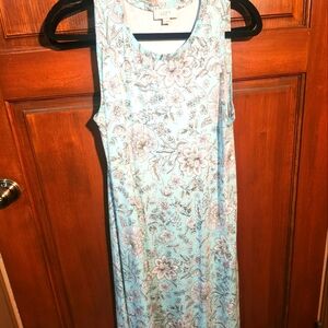 LOFT Blue Sleeveless Scoop Neck Sundress